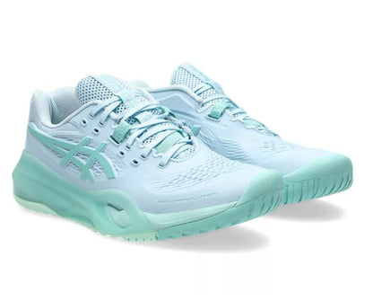 Asics Women's Resolution X Light Blue/Oasis Green Tennis Shoe
