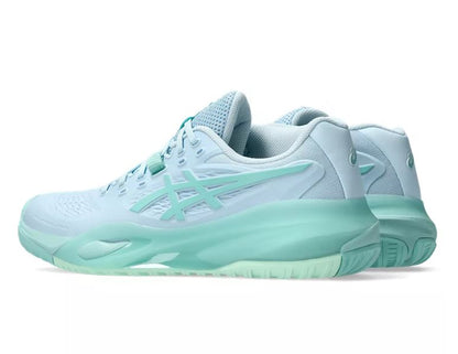 Asics Women's Resolution X Light Blue/Oasis Green Tennis Shoe