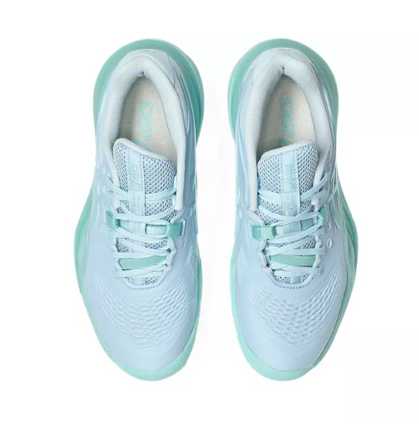 Asics Women's Resolution X Light Blue/Oasis Green Tennis Shoe