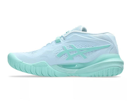 Asics Women's Resolution X Light Blue/Oasis Green Tennis Shoe