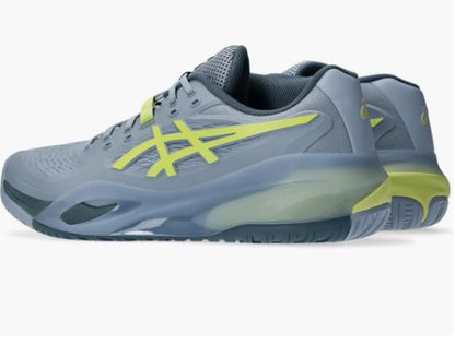 Asics Men's Resolution X Grey Blue/Pistachio Tennis Shoe