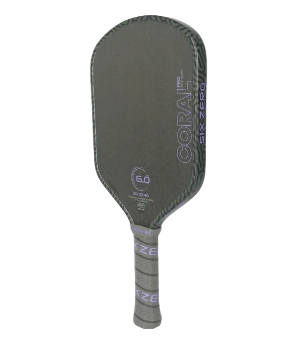 Six Zero Coral Pro Ultra Violet 16mm Hybrid Pickleball Paddle