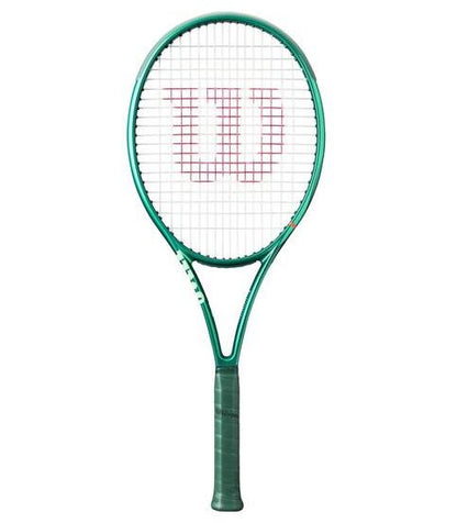 Wilson Blade 98 16x19 v10 tennis racquet – frontal flat laid view on a white background