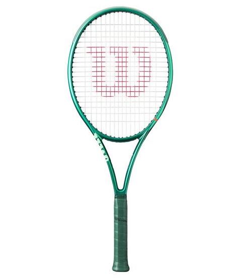 Wilson Blade 98 16x19 v10 tennis racquet – frontal flat laid view on a white background