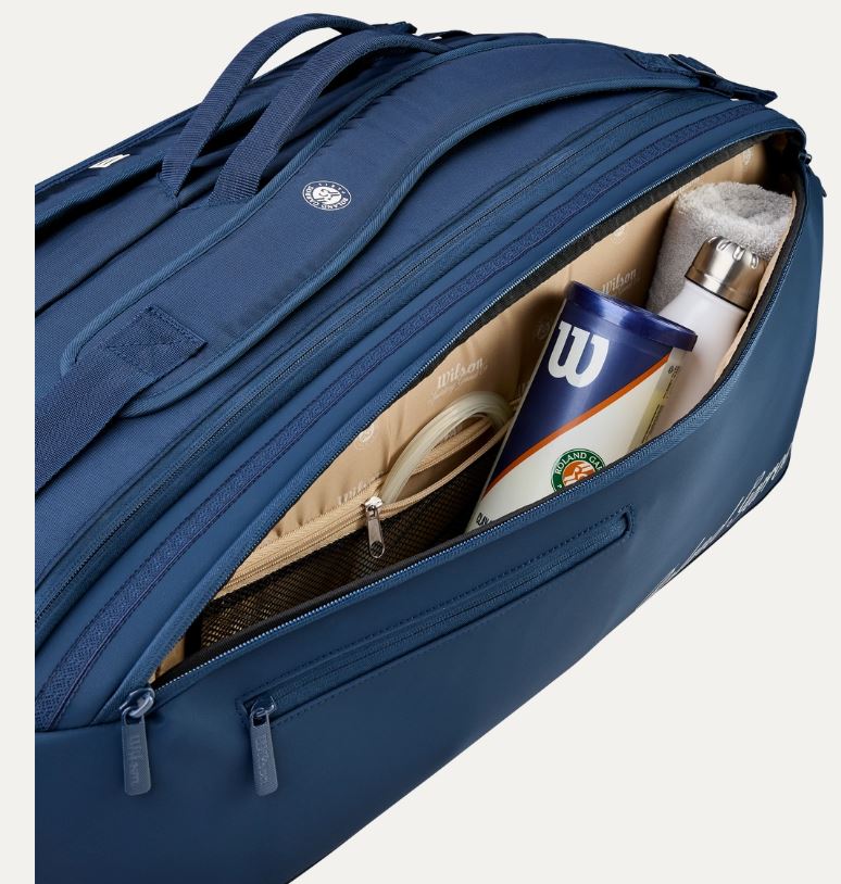 Wilson Roland Garros 2026 Sessionsoire 9 Pack Navy Tennis Racquet Bag