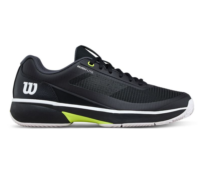 Wilson Men's Rush Lite Clay Court Tennis Shoe Black/White/Safety Yellow