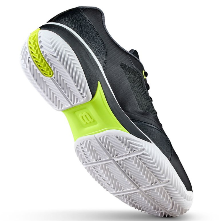 Wilson Men's Rush Lite Clay Court Tennis Shoe Black/White/Safety Yellow
