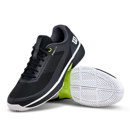 Wilson Men's Rush Lite Clay Court Tennis Shoe Black/White/Safety Yellow