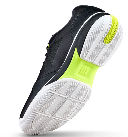 Wilson Men's Rush Lite Clay Court Tennis Shoe Black/White/Safety Yellow