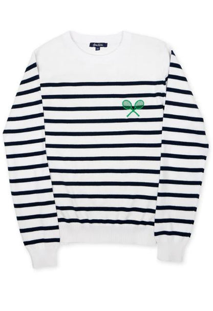 Ame & Lulu Navy Rally Stripes Club Sport Sweater