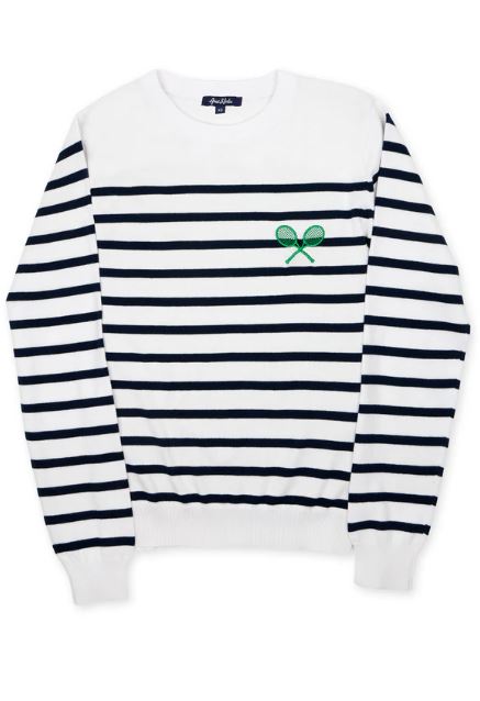 Ame & Lulu Navy Rally Stripes Club Sport Sweater