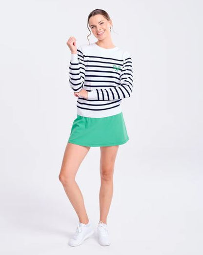 Ame & Lulu Navy Rally Stripes Club Sport Sweater