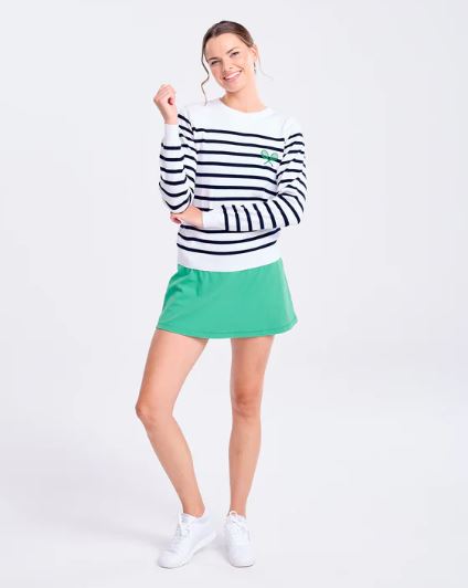 Ame & Lulu Navy Rally Stripes Club Sport Sweater