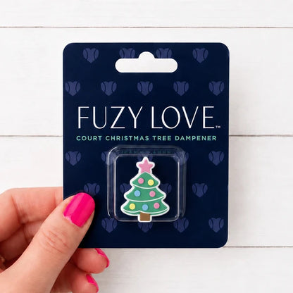 Fuzy Love Court Christmas Tree tennis dampener in packaging