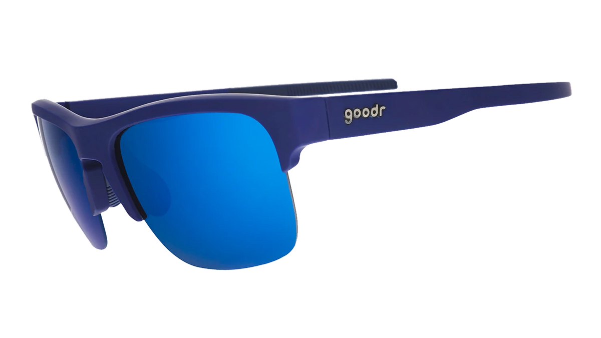 Goodr Flex G Eternally In Turbo Mode performance sunglasses with blue gradient lenses