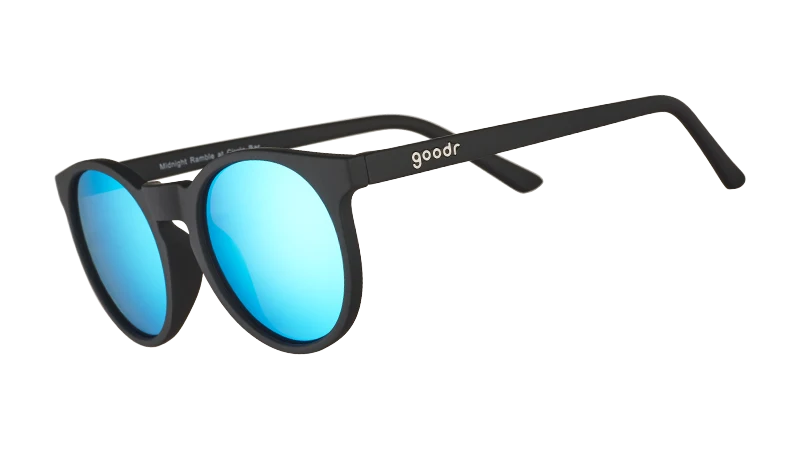 Goodr Circle G Midnight Ramble at the Circle Bar round retro sunglasses